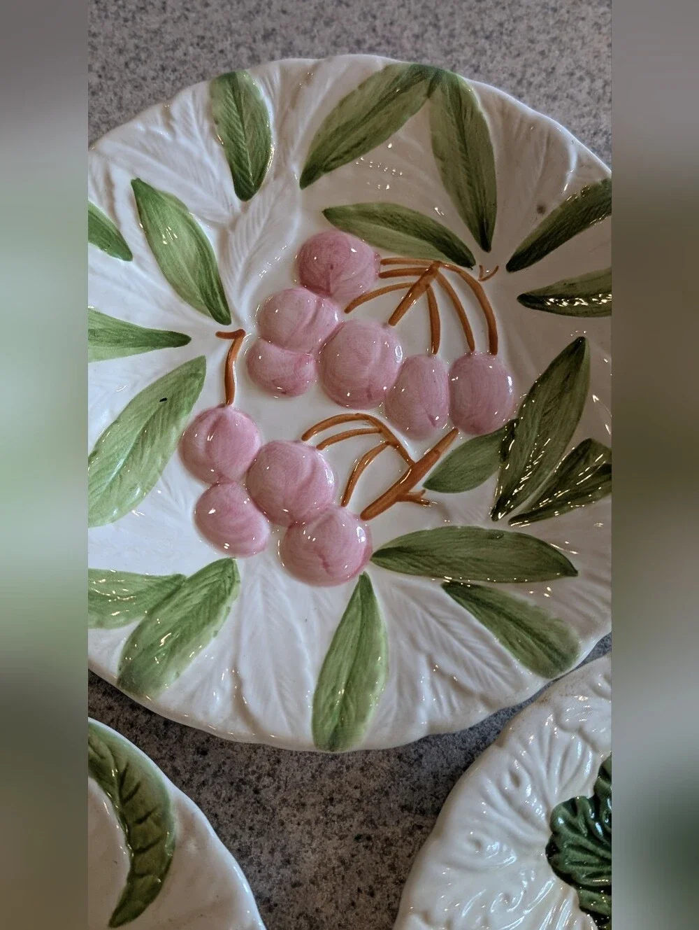 Erik Van Horn Fruit du Jour Plates Set of 5 Shafford Majolica 1987 Vintage